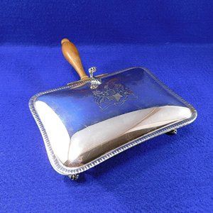 Vintage Sheffield Silent Butler Crumb Catcher Unicorn Shield Silverplate EPC 269